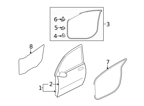 Door & Components for 2007 Mitsubishi Outlander #1