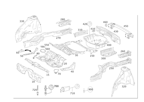 Rear End Floor for 2012 Mercedes-Benz CL600 #0