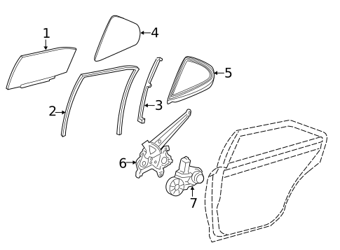 Glass - Rear Door for 2020 Toyota Camry #0