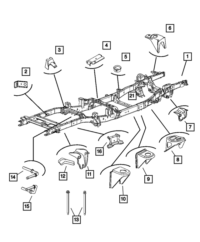 52121298AH - Frames and Bumpers: Chassis Frame Assembly for Mopar Image