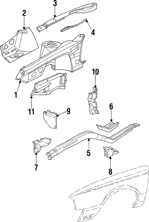 Structural Components & Rails for 1989 Pontiac Bonneville #0