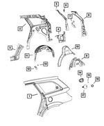 68035430AG - Body Sheet Metal Except Doors: Body Side Aperture Rear Panel Package, Right for Dodge: Journey Image