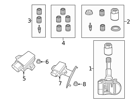 Tire Pressure Monitor Components for 2011 Chrysler 200 #0