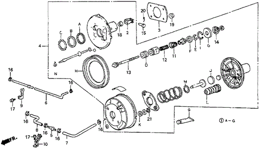 Vacuum Booster (DX) for 1986 Honda Prelude #0