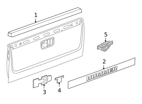 Exterior Trim - Pick UP Box for 2010 Hummer H3T #1