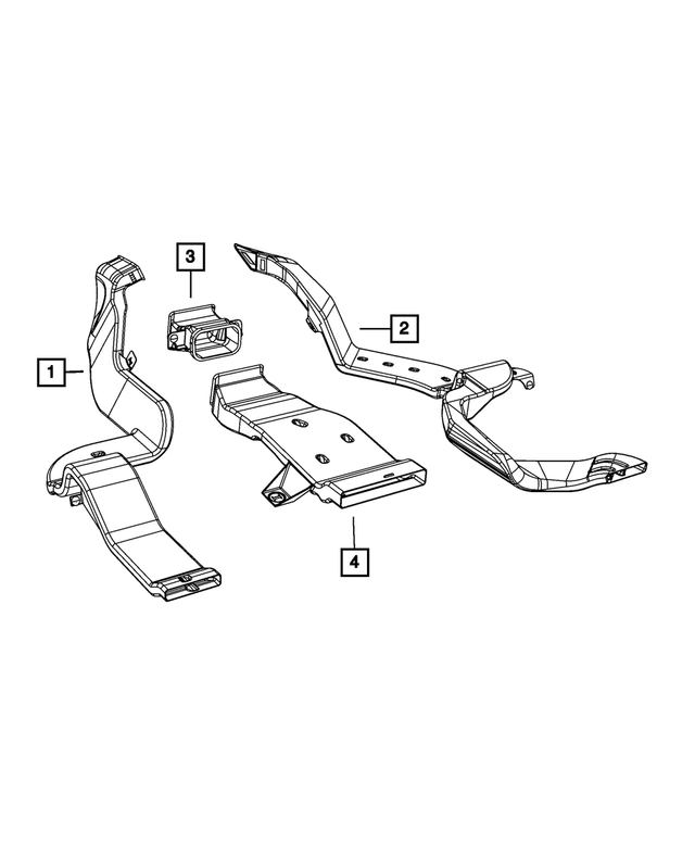 68148788AA - Air Conditioners and Heaters: Floor Duct for Mopar Image