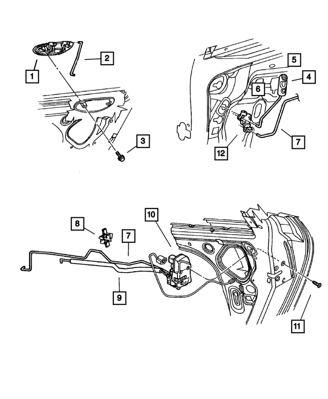 LF04ZKJAD - Doors and Related Parts: Rear Door Exterior Handle, Right for Mopar Image
