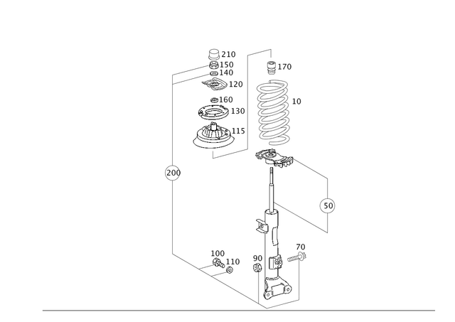 2033205230 - Springs, Suspension and Hydraulics: Shock Absorber for Mercedes-Benz: C240, C320 Image image