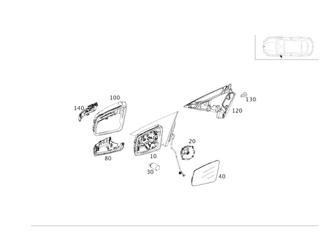 Outside Rear View Mirror, on the Left for 2014 Mercedes-Benz CLA250 #0