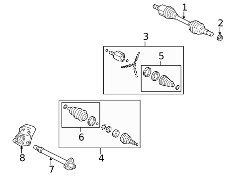 Axle Shaft & Joints for 2008 Saturn Vue #1