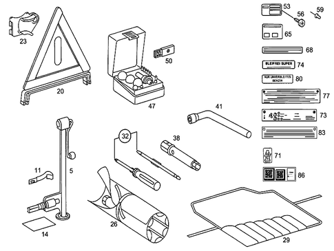 Tools and Accessories for 1986 Mercedes-Benz 190 E #0