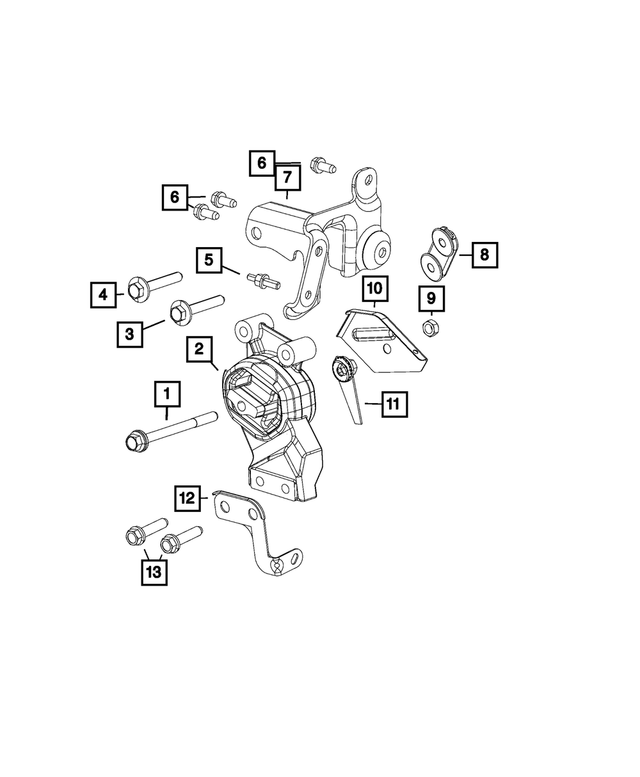 6101688 - Engine: Hex Lock Nut, Mounting for Mopar Image