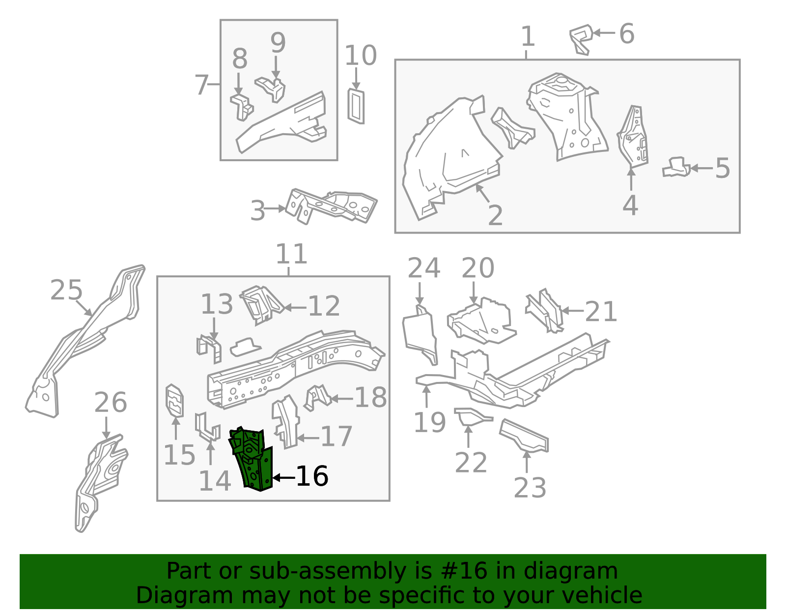 2017-2026 GM Passenger Side Body Drivetrain and Front Suspension Frame ...