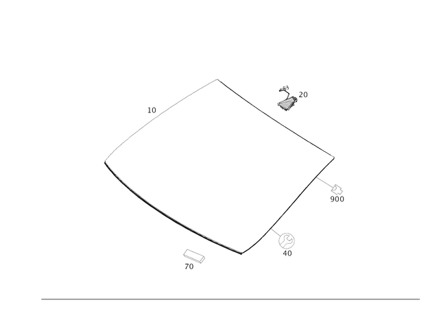 2386704001 - Windows: Windshield for Mercedes-Benz: E400, E450, E53 AMG Image image
