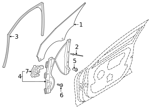 Glass - Front Door for 2020 Jaguar XE #0