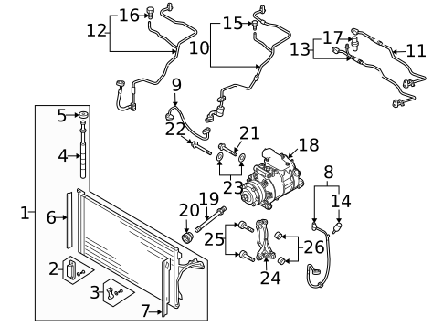 Condenser, Compressor & Lines for 2008 Audi Q7 #0