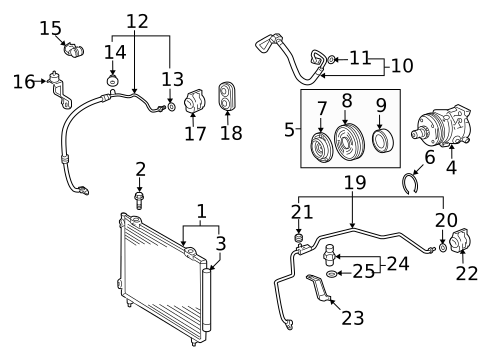 Condenser, Compressor & Lines for 2008 Toyota Corolla #0