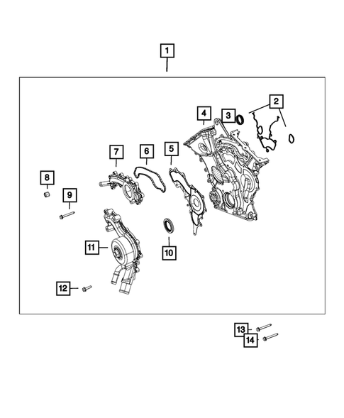 Timing Belt/Chain and Cover and Balance Shaft for 2018 Jeep Wrangler JK #1