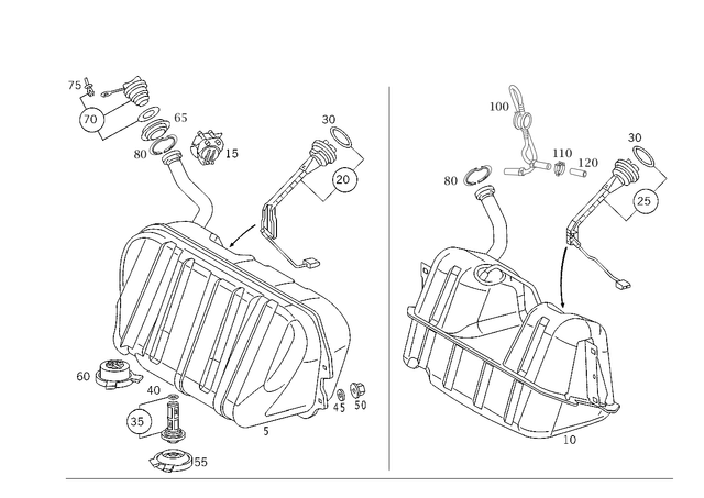 2204707601 - : Fuel Tank for Mercedes-Benz Image