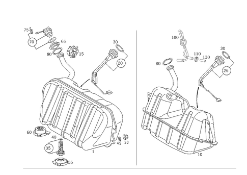 Fuel Tank with Detachable Parts for 2005 Mercedes-Benz S55 AMG #2