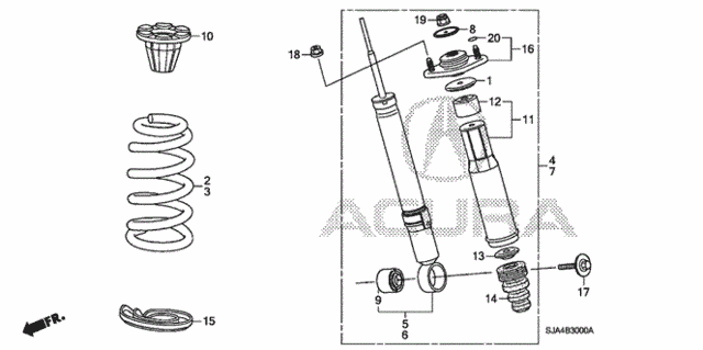 Rear Shock Absorber for 2011 Acura RL #0