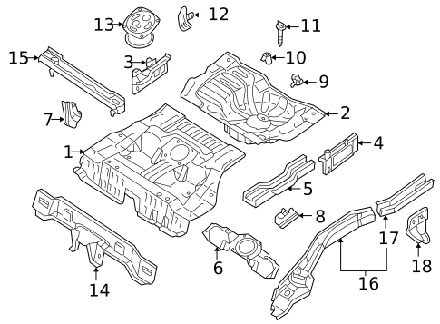 Rear Floor & Rails for 1999 Nissan Altima #0