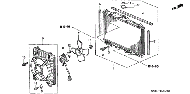 Radiator (Denso) for 2000 Acura RL #0