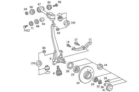 Steering Knuckle and Control Arm for 1991 Mercedes-Benz 560SEL #0
