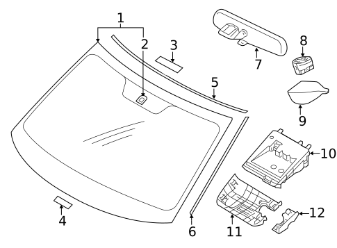 Glass - Windshield for 2018 Mitsubishi Outlander #0