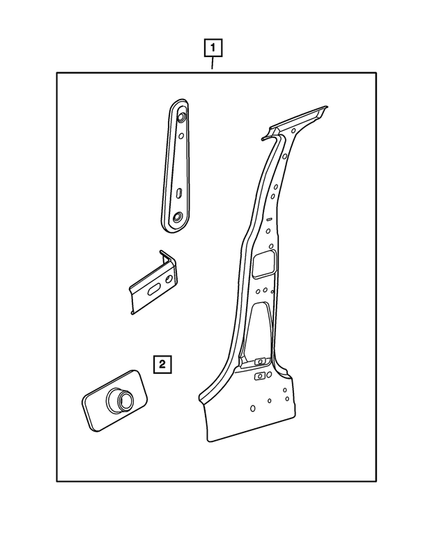 5174113AD - Body Sheet Metal Except Doors: B Pillar Inner Panel, Left for Mopar Image
