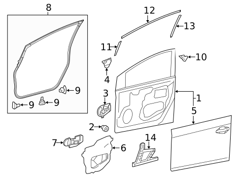 Door & Components for 2015 Toyota Prius #0