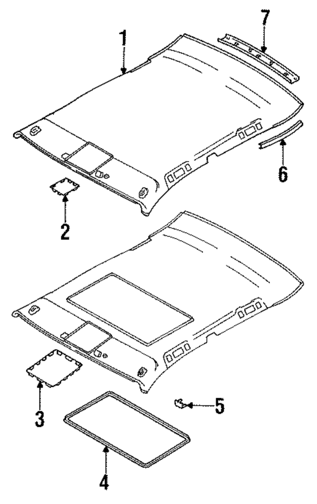 4A5867505FE67 - Body: Headliner for Audi Image