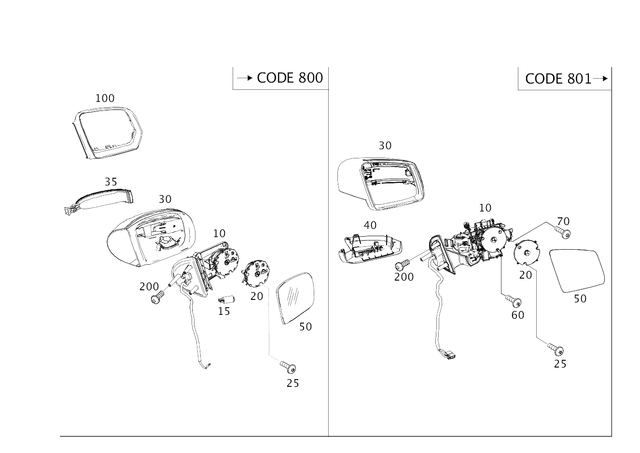 1648104893 - Front Doors: Mirror, Outer for Mercedes-Benz: GL320, GL550, ML320, ML350, ML450, ML500, ML550, ML63 AMG Image image