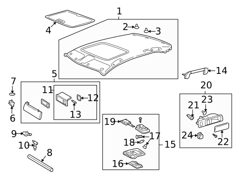 Interior Trim - Roof for 2006 Lexus LS430 #0