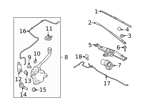Wiper & Washer Components for 2017 Ford Special Service Police Sedan #0