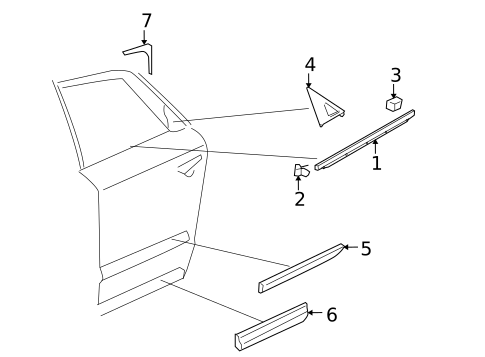 Exterior Trim - Rear Door for 2006 Audi A8 Quattro #0