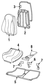 XS8Z6366601DAA - Body: Seat Back Cover for Mercury: Cougar Image