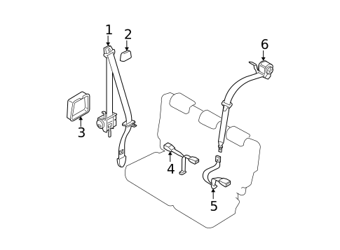 Rear Seat Belts for 2009 Hyundai Tucson #0