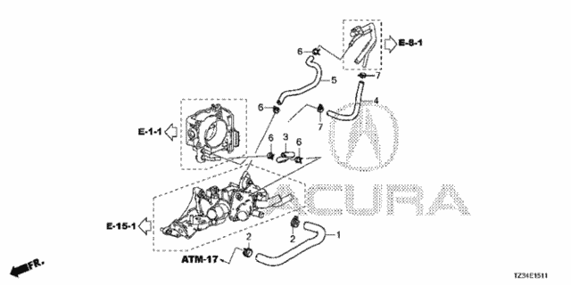 Water Hose (2) for 2015 Acura TLX #0