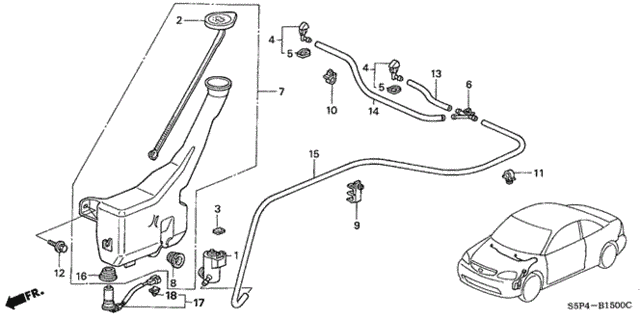Windshield Washer (-'03) for 2002 Honda Civic #0