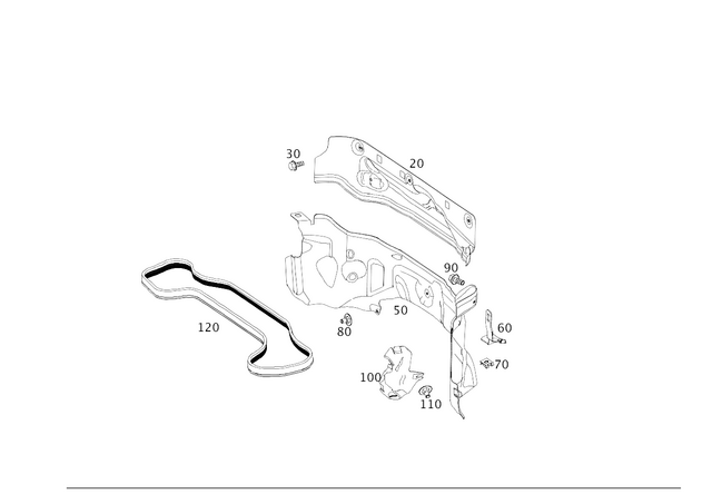 4636824200 - Cowl, Front Panel: Shielding for Mercedes-Benz Image image