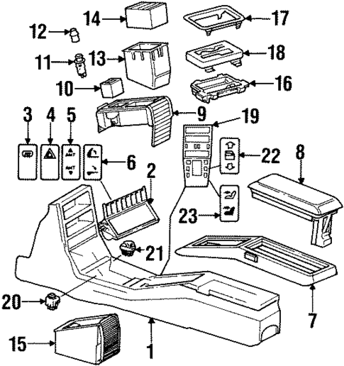 Center Console for 1993 Mercedes-Benz 600 SEC #0