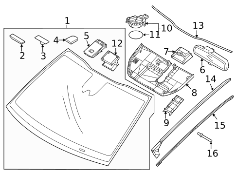 Glass - Windshield for 2023 Kia Niro EV #0