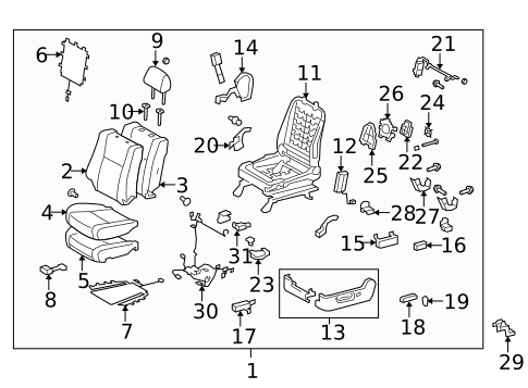 Driver Seat Components for 2008 Toyota Sequoia #0
