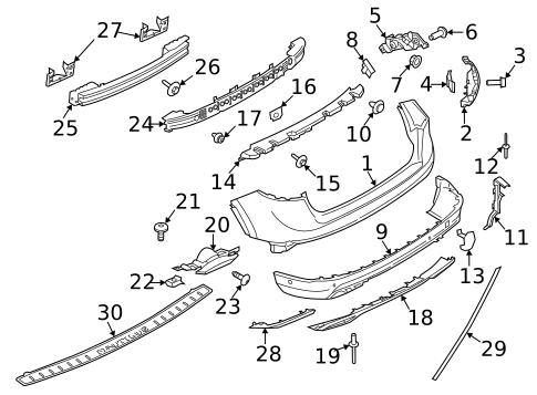 Bumper & Components - Rear for 2022 Lincoln Nautilus #0