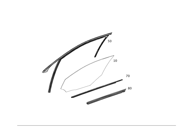 2127200620 - Driver Door: Glass Pane for Mercedes-Benz: E250, E350, E400, E550, E63 AMG, E63 AMG S Image image