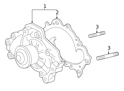 Water Pump for 2008 Lexus RX400h #1