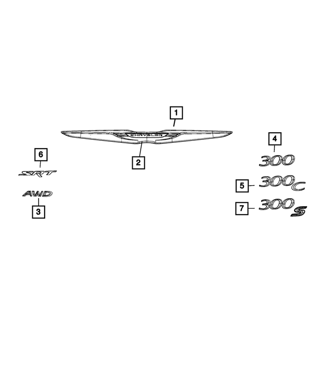 « 68195197AB – Exterior Ornamentation : Couvercle Du Coffre Embleme pour Mopar Image »