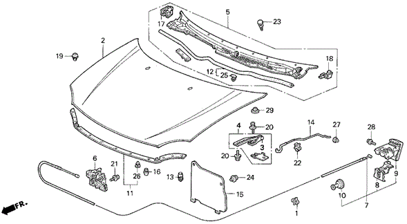 Hood for 1995 Honda Civic del Sol #0