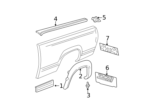 Exterior Trim - Pick UP Box for 2003 GMC Sierra 1500 #2